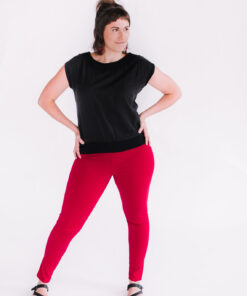 Top Jasmine noir et pantalons Délice rouge